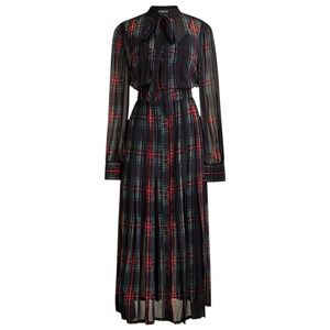 NWT J.CREW Stewart Tartan Plaid Pleated Midi Shirt Dress XS Long Sleeve Academia
